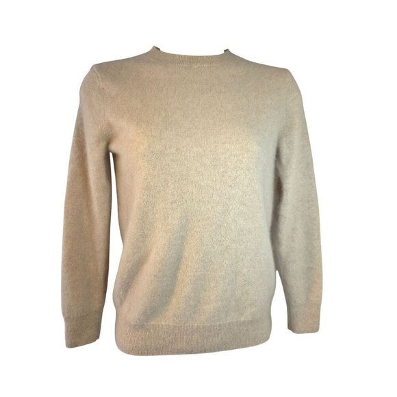 Hilary Radley Classic Cashmere Crew Neck Sweater Women Sz XS Oatmeal Long Sleeve - Picture 3 of 7